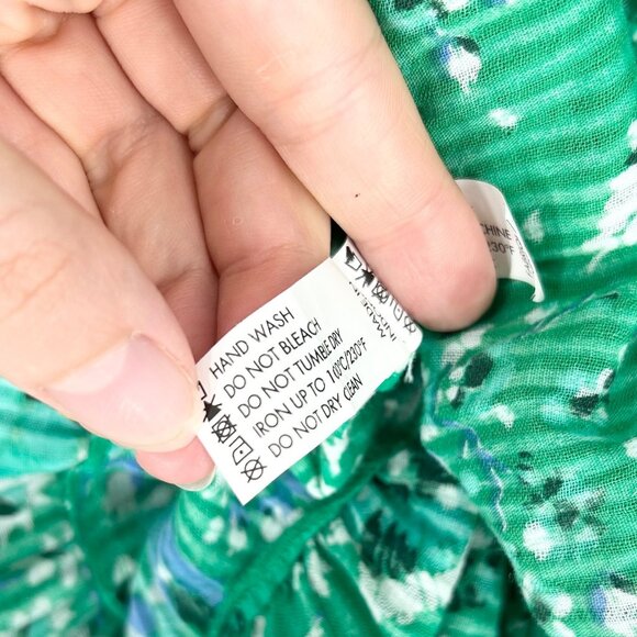 NWT Poupette St Barth Soledad Long Dress in Green Embroidery Flower - Picture 9 of 9